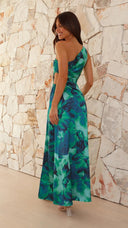 Alayah Maxi Dress | Women's Floral One-Shoulder, High-Leg Slit