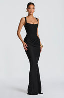 Alina Maxi Dress | Sleeveless Bodycon Corset, Adjustable Straps