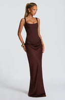 Alina Maxi Dress | Sleeveless Bodycon Corset, Adjustable Straps