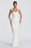 Alina Maxi Dress | Sleeveless Bodycon Corset, Adjustable Straps