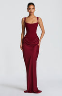 Alina Maxi Dress | Sleeveless Bodycon Corset, Adjustable Straps