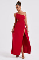 Amanda Maxi Dress | One-Shoulder, Slit, Structured Fit