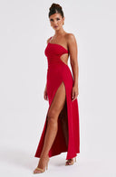 Amanda Maxi Dress | One-Shoulder, Slit, Structured Fit