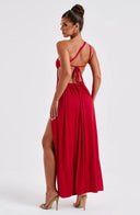 Amanda Maxi Dress | One-Shoulder, Slit, Structured Fit