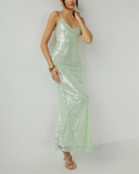 Amaria Maxi Dress | Sleeveless Sequin, V-Neck