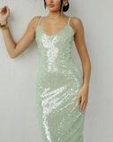 Amaria Maxi Dress | Sleeveless Sequin, V-Neck