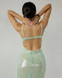 Amaria Maxi Dress | Sleeveless Sequin, V-Neck
