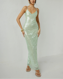 Amaria Maxi Dress | Sleeveless Sequin, V-Neck