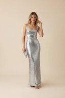 Amelia Maxi Dress | Sleeveless Sequin Party Wear
