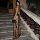 Anya Maxi Dress | Leopard Print Halter Tie-Backless Summer Dress