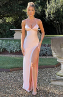 Arden Sleeveless Maxi Dress | Silk Satin, Side Slit