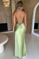 Arden Sleeveless Maxi Dress | Silk Satin, Side Slit