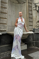 Ariana Maxi Dress | Women's Sleeveless Halterneck, Sheer Lace