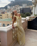 Aveline Maxi Dress | Satin Off-Shoulder, Backless Design