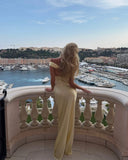 Aveline Maxi Dress | Satin Off-Shoulder, Backless Design