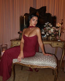 Bindi Maxi Dress | Women's Strapless Evening Gown with Scarf