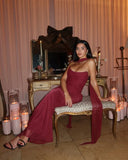 Bindi Maxi Dress | Women's Strapless Evening Gown with Scarf