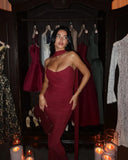Bindi Maxi Dress | Women's Strapless Evening Gown with Scarf