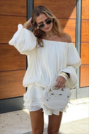 Blythe Mini Dress | Off Shoulder Puff Sleeve Tiered Ruffle