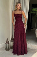 Briar Maxi Dress | Floral Jacquard Sleeveless, Elegant Fit