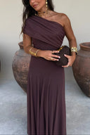 Brielle Maxi Dress | One-Shoulder Mesh, Lightweight Summer