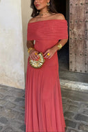 Brielle Maxi Dress | One-Shoulder Mesh, Lightweight Summer