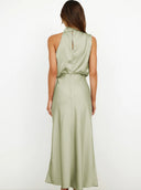 Briony Maxi Dress | Women's Elegant Halter Neck, Lightweight Polyester