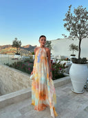 Calina Maxi Dress | Women's Printed Halter Neck, Backless Summer Style