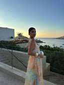 Calina Maxi Dress | Women's Printed Halter Neck, Backless Summer Style