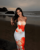 Celia Maxi Dress | Strapless Floral Print Summer Dress