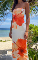 Celia Maxi Dress | Strapless Floral Print Summer Dress