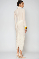 Dahlia Midi Dress | High-Neck Ruched Bodycon