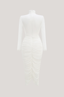 Dahlia Midi Dress | High-Neck Ruched Bodycon