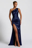 Daphne Maxi Dress | One-Shoulder Satin with Split