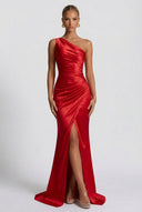 Daphne Maxi Dress | One-Shoulder Satin with Split