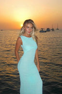 Elysia Knit Maxi Dress | Women's Sleeveless Crew Neck