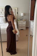 Elysia Maxi Dress | Elegant Lace Bodice, Satin Skirt