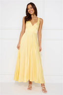 Elysia Maxi Dress | Sleeveless Pleated, V-Neck, Lightweight Fabric