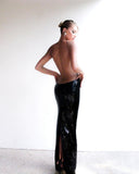 Evelynn Maxi Dress | Sequin Halter with Front-Center Cutout