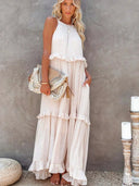 Gabriella Maxi Dress | Sleeveless Tiered Ruffle Trim