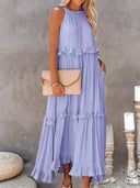 Gabriella Maxi Dress | Sleeveless Tiered Ruffle Trim