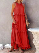 Gabriella Maxi Dress | Sleeveless Tiered Ruffle Trim