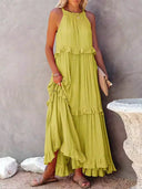 Gabriella Maxi Dress | Sleeveless Tiered Ruffle Trim