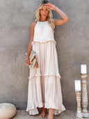 Gabriella Maxi Dress | Sleeveless Tiered Ruffle Trim