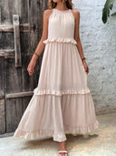 Gabriella Maxi Dress | Sleeveless Tiered Ruffle Trim
