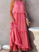 Gabriella Maxi Dress | Sleeveless Tiered Ruffle Trim