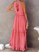 Gabriella Maxi Dress | Sleeveless Tiered Ruffle Trim