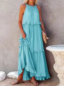 Gabriella Maxi Dress | Sleeveless Tiered Ruffle Trim