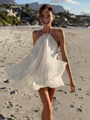 Haven Mini Dress | Women's Halter Backless Ruffle Beachwear