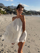 Haven Mini Dress | Women's Halter Backless Ruffle Beachwear